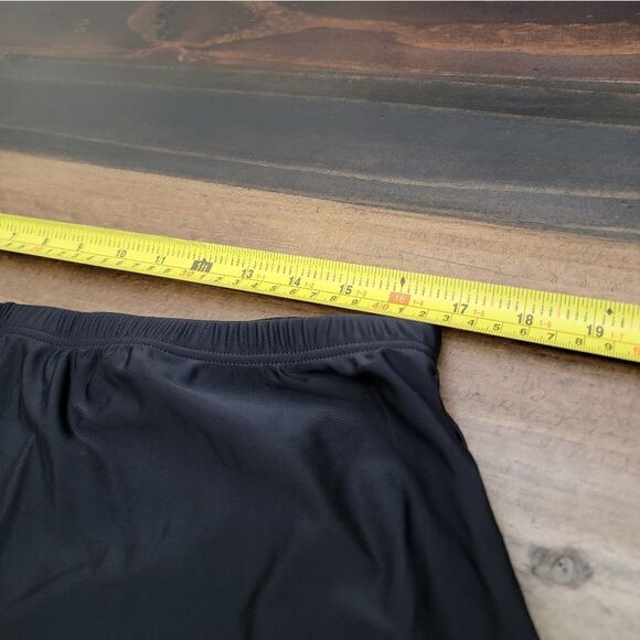 Swim Short Solid Black Pull-on Modest Shorts Swimwear Plus Size XXXL - Picture 2 of 6